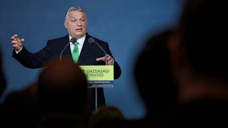 Hungarian Prime Minister Viktor Orban speaks during an economic forum in Budapest, Hungary, March 8, 2025. REUTERS/Bernadett Szabo