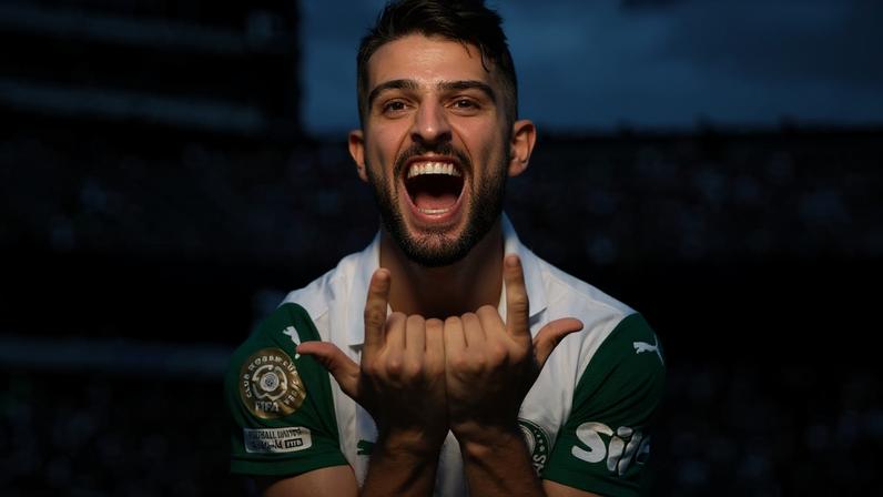 Flaco López comemora seu gol pelo Palmeiras contra o Al-Ahly no Mundial (Foto: FRANCK FIFE / AFP)