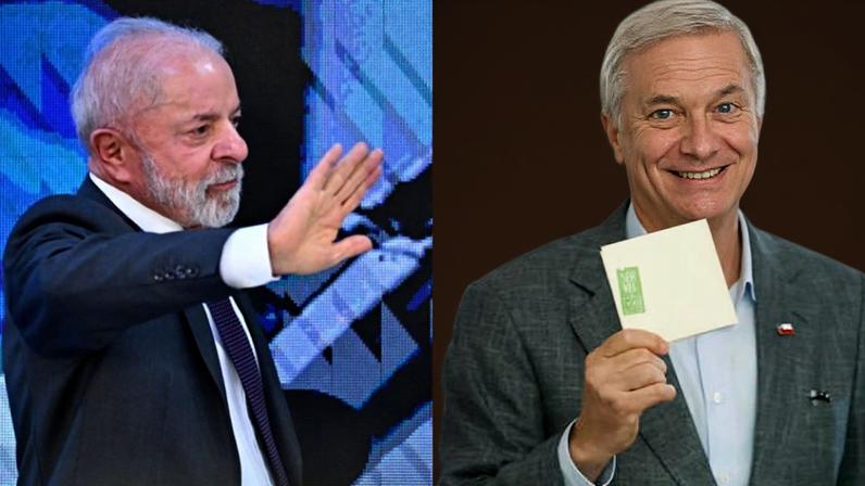 Lula, presidente do Brasil, e o recém-eleito como homólogo no Chile, Antonio Kast. (Foto: Andre Borges/EFE; Ailen Diaz/EFE)
