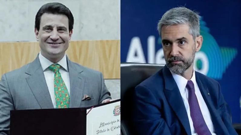 Jornalista Tiago Pavinatto e advogado Augusto de Arruda Botelho. (Foto: Richard Lourenço/Rede Câmara SP; Rodrigo Costa/Alesp)