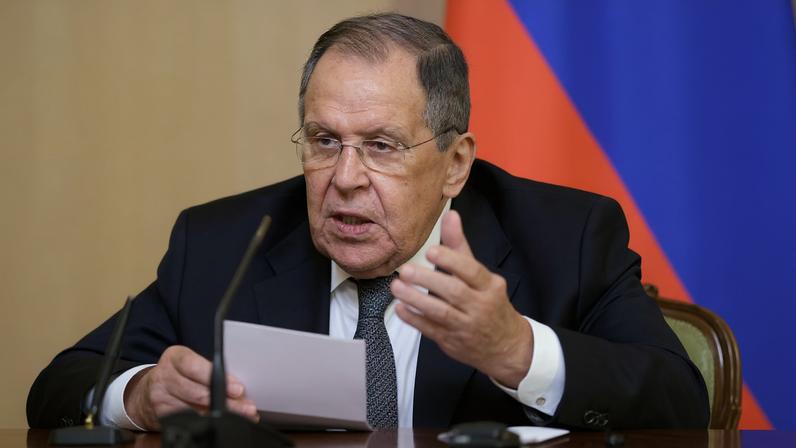 Russian Foreign Minister Sergei Lavrov speaks during a press conference following talks with Iranian Foreign Minister Abbas Araqchi in Moscow, Russia, December 17, 2025. REUTERS/Ramil Sitdikov/Pool