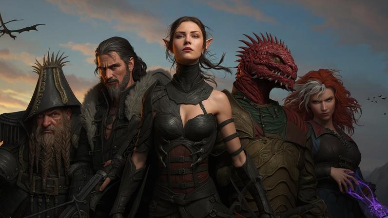 Mythical warriors line up for a quest.