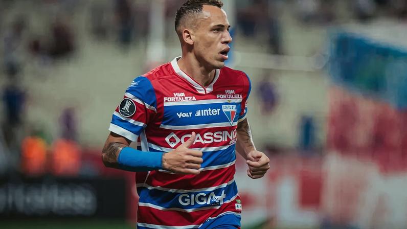 Breno Lopes na partida entre Fortaleza e Colo-Colo, pela Libertadores 2025 (Foto: Mateus Lotif/Fortaleza EC)