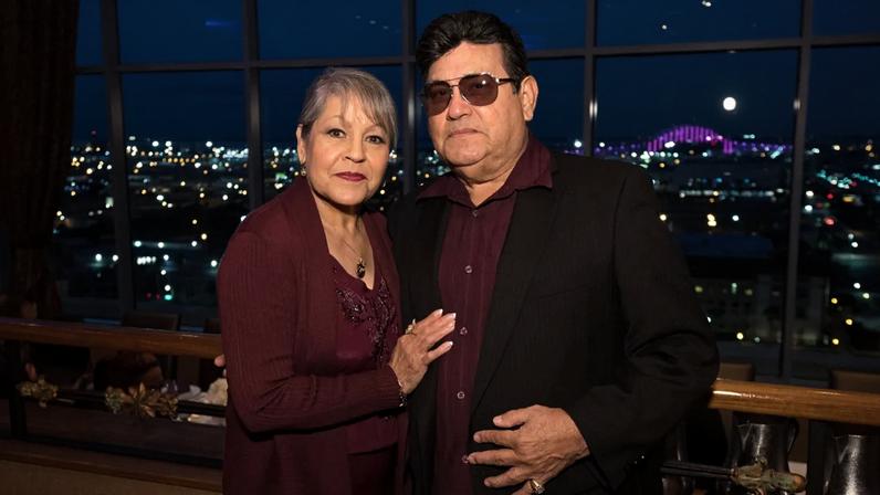 Selena's parents, Marcella Quintanilla and Abraham Quintanilla Jr., in 2016. Her father has died at age 86.
