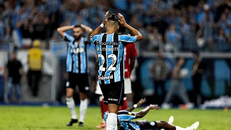 Braithwhite na final do Gauchão entre Grêmio e Internacional. Foto: Liamara Polli/AGIF/Gazeta Press