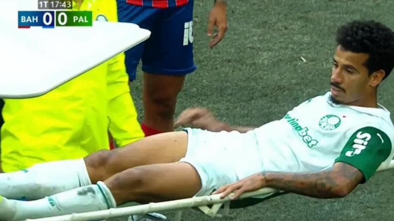 Lucas Evangelista se lesionou em partida contra o Bahia, em Salvador (Foto: Reprodução)