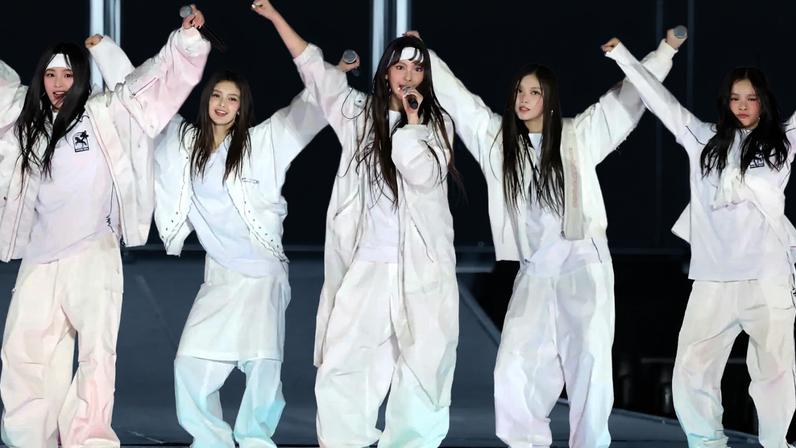 NewJeans at Mizuho PayPay Dome on January 4, 2025 in Fukuoka, Japan.