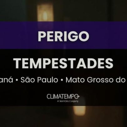 Alerta de tempestades atinge Paraná, São Paulo e Mato Grosso do Sul