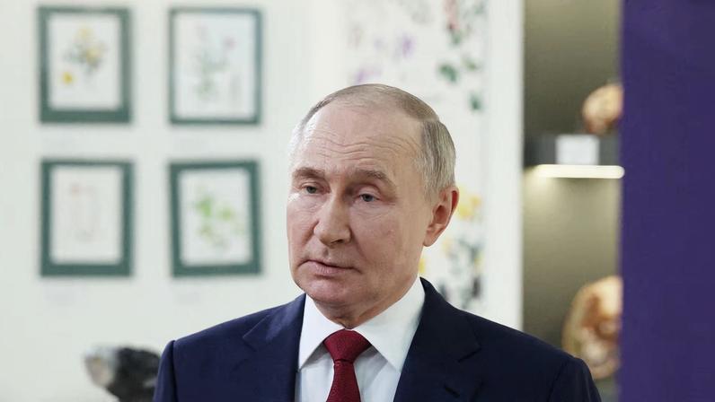 Russian President Vladimir Putin meets with journalists following a phone call with U.S. President Donald Trump at the Sirius educational centre near Sochi
