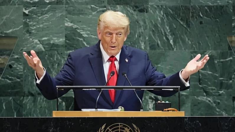 U.S. President Donald Trump speaks during the United Nations General Assembly at the United Nations headquarters in New York City on Sept. 23.