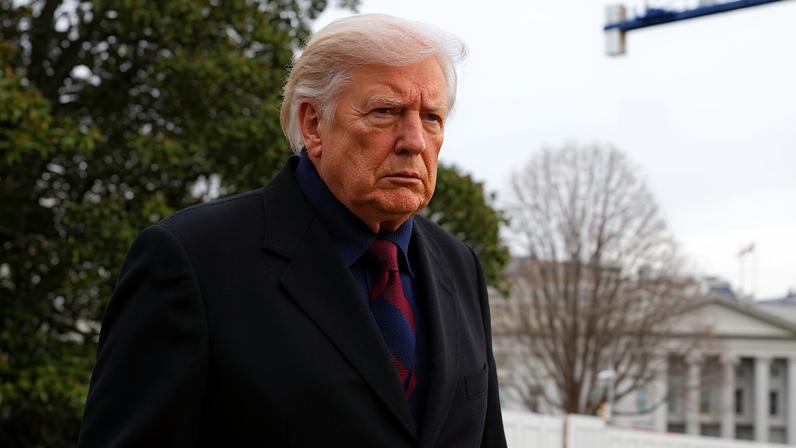 U.S. President Donald Trump looks on before departing for the Army/Navy football game in Baltimore, at the White House in Washington, D.C., U.S., December 13, 2025. REUTERS/Aaron Schwartz