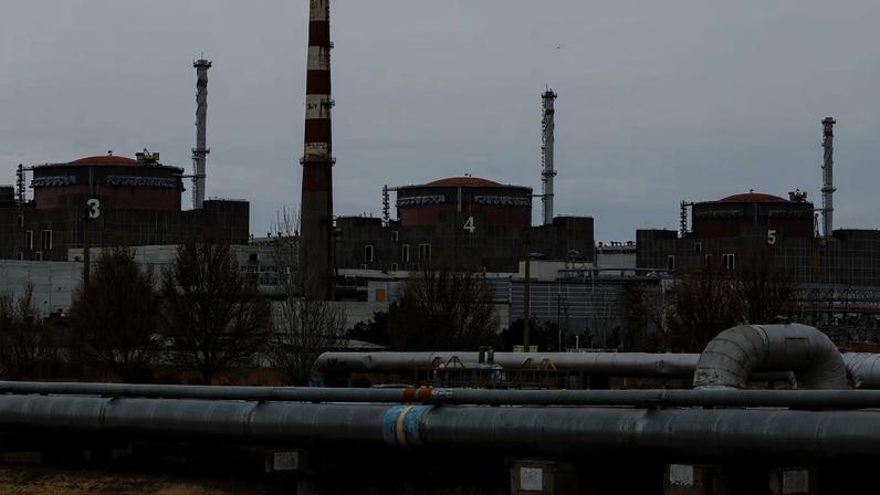 A view shows the Zaporizhzhia Nuclear Power Plant outside Enerhodar
