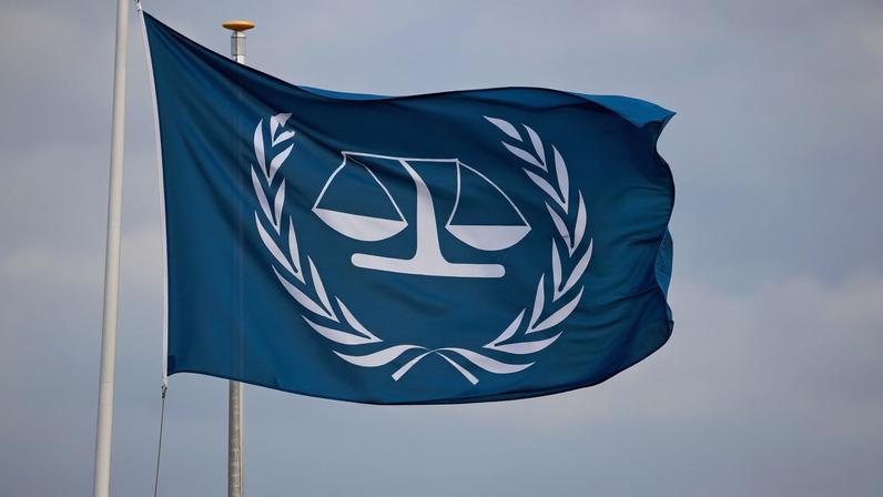 A flag for the International Criminal Court flies in The Hague.