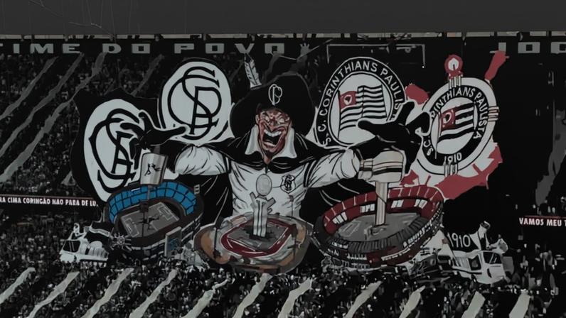 Torcida do Corinthians relembrou títulos na competição (Foto: Ulisses Lopresti/Lance)