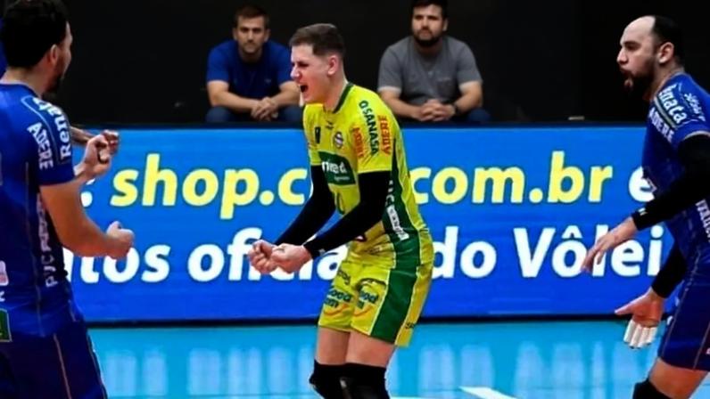 Matheus Bandini durante Superliga Masculina 2025/26 (Foto: Pedro Teixeira/Vôlei Renata)