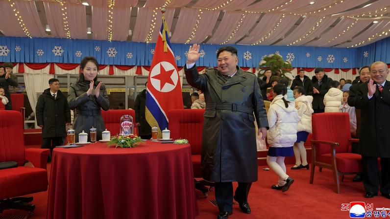 North Korean leader Kim Jong Un attends an event to celebrate the New Year, in Pyongyang