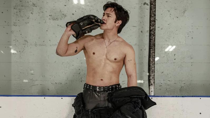 Hudson Williams stripped down in a hockey-themed photo shoot for Numéro Netherlands.