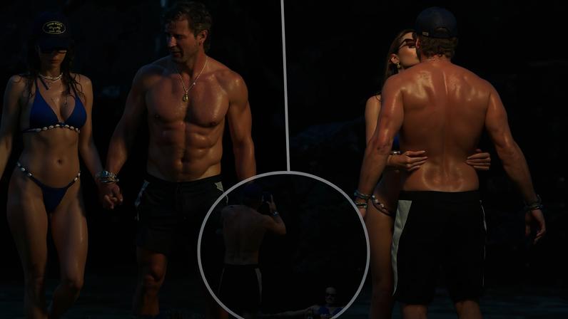 Alessandra Ambrosio posed on the beach for boyfriend Buck Palmer.
