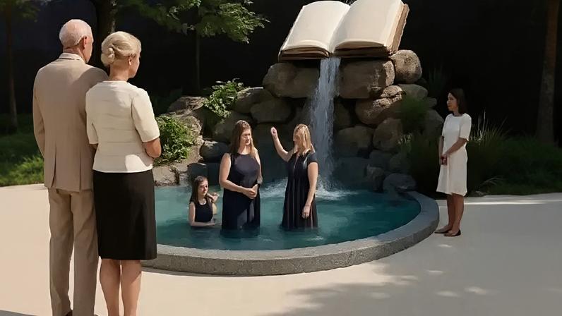 O espaço, instalado de forma permanente na Praça Jardim do Méier, inclui uma cascata decorativa e uma Bíblia cenográfica, compondo o cenário preparado para celebrações religiosas - Foto: Divulgação