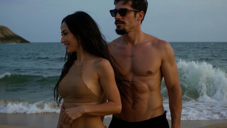 Sabrina Sato curtiu praia com Nicolas Prattes e Zoe — Foto: Reprodução/Instagram