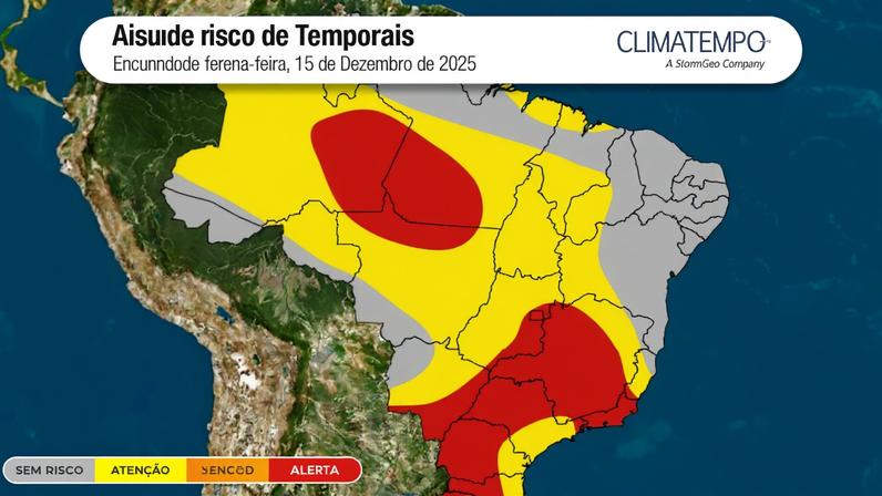 Imagem da notícia Temporais voltam a ganhar força no Brasil no início da última semana da primavera