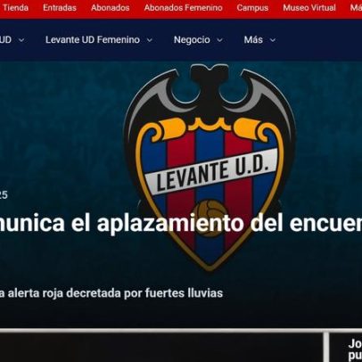 Levante x Villarreal é adiado por fortes chuvas na região