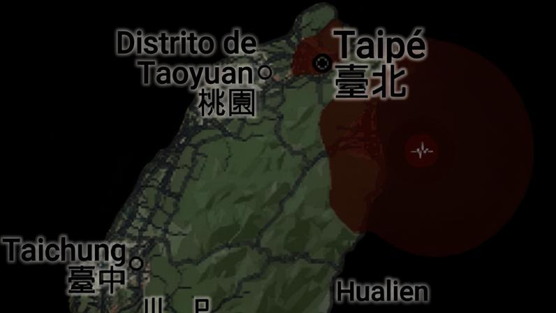 Taiwan, 27/12/2025 - Abalo sísmico em Taiwan. Foto: Google/reprodução