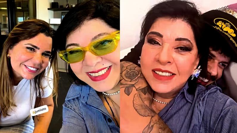 Roberta Miranda e mãe de Gustavo Mioto — Foto: Reprodução/Instagram
