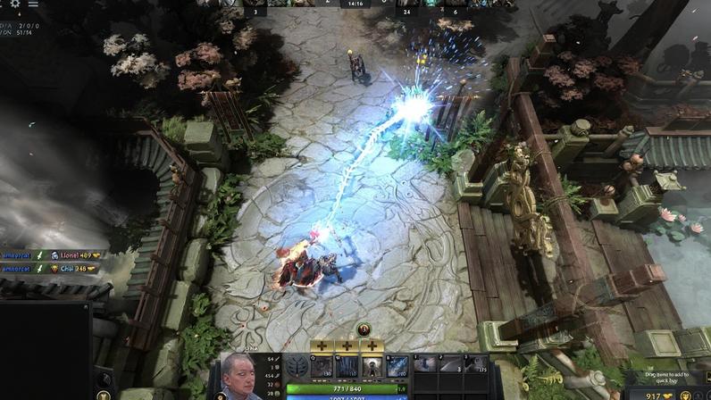 A DOTA2 shot with a line going up.