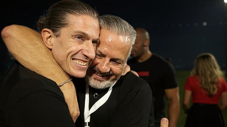 Filipe Luís e José Boto na comemoração do título brasileiro do Flamengo