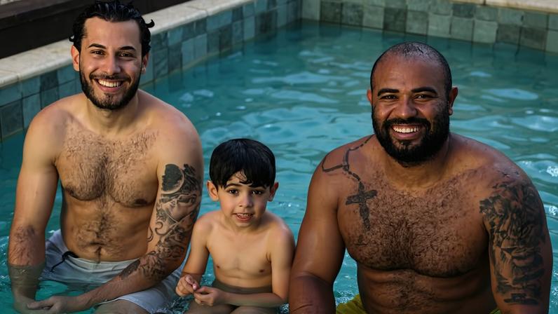 João Gustavo, irmão de Marília Mendonça (1995-2021), parabeniza o padrasto, Devyd Fabricio — Foto: Reprodução/Instagram