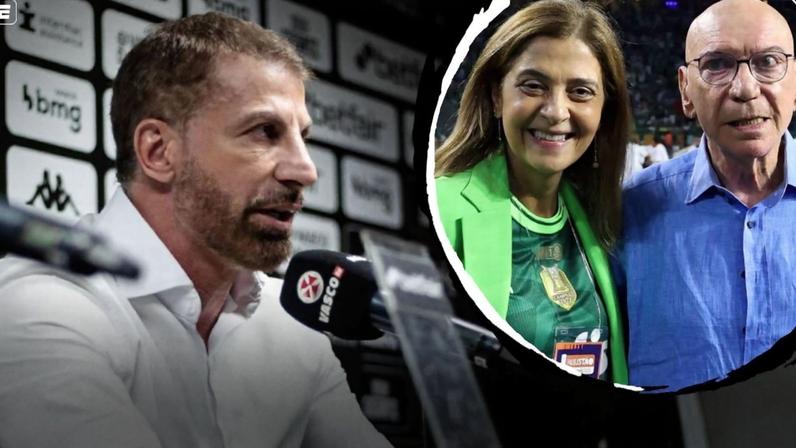 Pedrinho, presidente do Vasco, e Leila Pereira ao lado de seu marido, José Roberto Lamacchia