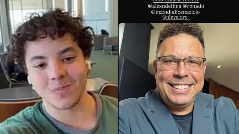 Ronaldo Fenômeno compartilha chamada de vídeo com os quatro filhos — Foto: Reprodução/Instagram
