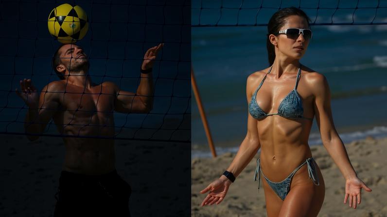 Jade Picon e Bárbara Labres jogam futevôlei — Foto: Fabrício Pioyani / Agnews