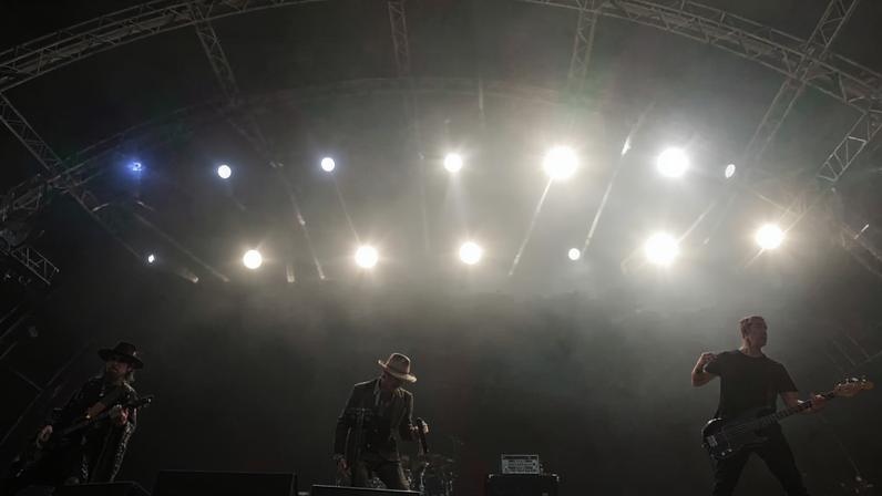 DUBLIN, IRELAND - JUNE 28: (L-R) Dave Navarro, Perry Farrell and Eric Avery of Jane's Addiction perform at Trinity College Park on June 28, 2024 in Dublin, Ireland.