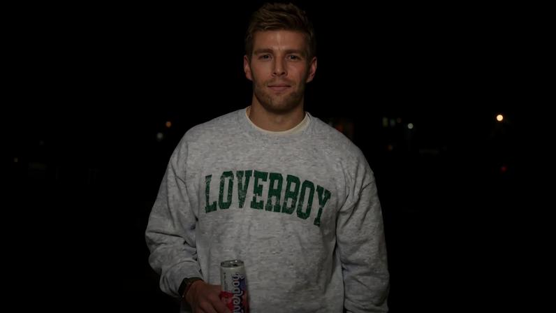 Kyle Cooke was photographed shotgunning a Truly Hard Seltzer in pictures that surfaced on social media — despite owning rival beverage company Loverboy. Getty Images