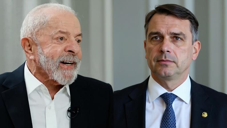 Os números mostram que o presidente Lula venceria Flávio Bolsonaro em todos os cenários. Foto: Reprodução internet