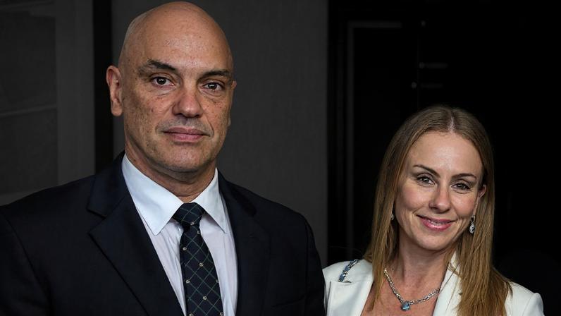 Alexandre de Moraes, ministro do STF, com a esposa Viviane Barci de Moraes - 01/01/2023 — Foto: Ricardo Stuckert/PR