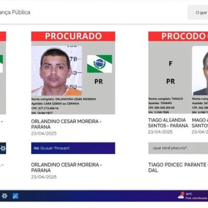 Criminosos mais procurados do Brasil respondem por homicídio, tráfico e roubo