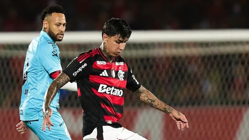 Pulgar e Neymar disputam bola em Flamengo x Santos (Foto: Gilvan de Souza / Flamengo)