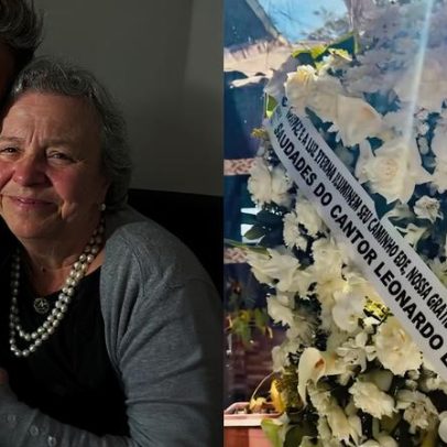 Leonardo e família homenageiam Ede Cury com coroa de flores