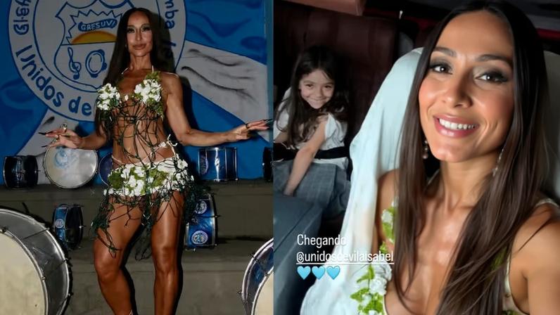 Sabrina Sato participa de ensaio da Vila Isabel no Morro dos Macacos e leva a filha, Zoe — Foto: Rogério Fidalgo - AGNEWS/ Reprodução - Instagram