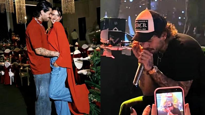 Zé Felipe se emociona em show dias antes do término com Ana Castela — Foto: Reprodução/ Instagram/ Tik Tok
