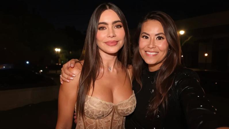 Sofía Vergara wore a nude bustier top to celebrate Anastasia Soare’s birthday in London.