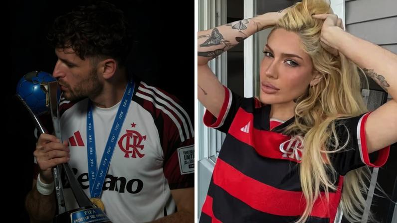 Léo Pereira cai nas graças da torcida após vitória do Fla e reconciliação amorosa: 'Karolino voltou' — Foto: Reprodução/Instagram/ Gilvan de Souza
