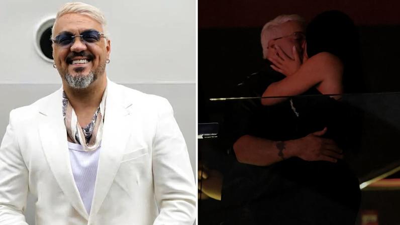 Belo e Rayane Figliuzzi trocam carícias durante show de Alcione em navio; vídeo — Foto: Brazil News