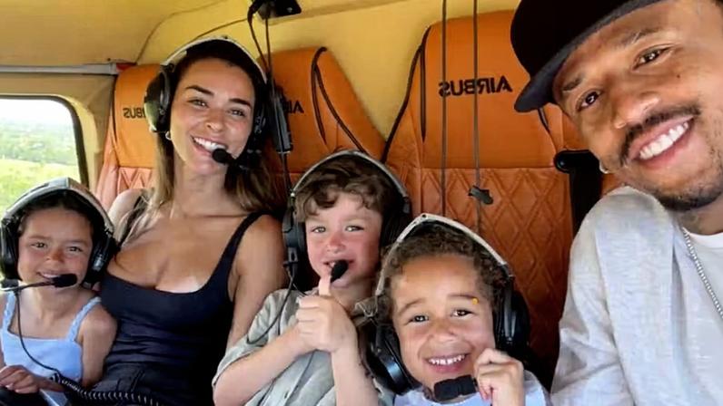 Eder Militão e Tainá Militão com os filhos — Foto: Reprodução/Instagram