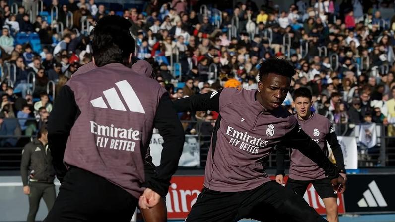 Vini Jr. no treino aberto do Real Madrid — Foto: Divulgação / Real Madrid