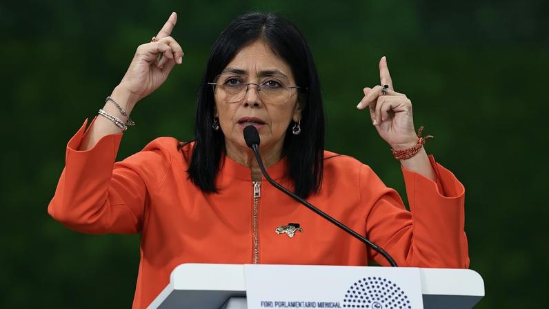 A vice-presidente da Venezuela Delcy Rodríguez. Juan Barreto/AFP