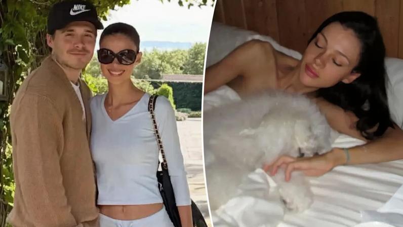 Brooklyn Beckham shared a topless pic of his wife, Nicola Peltz, in bed on Tuesday.